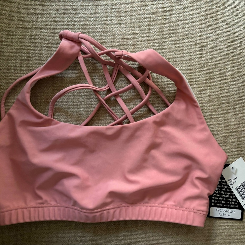Onzie Yoga Chic Bra Blush Pink NWT